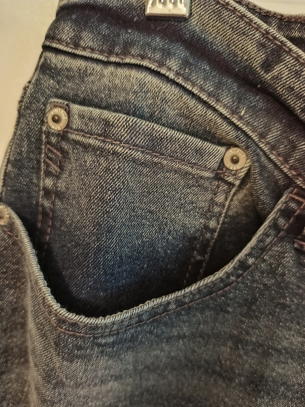 Urban Outfitters Distressed Denim Shorts, Navy Blue sz 32 No Tag SAMPLE - Picture 4 of 5